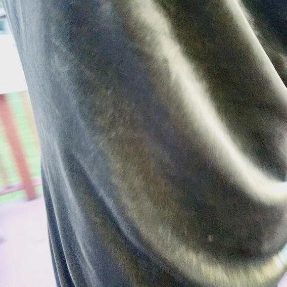 Green Evening Dress Velour One Shoulder Formal Split Side fits L - Picture 4 of 13